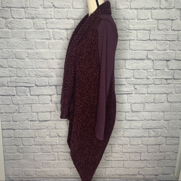NWOT Prana Demure Eggplant Knit Open Front Draped Cardigan - Picture 6 of 15